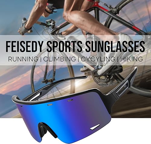 Miniatura 5 de FEISEDY Gafas de sol deportivas para ciclismo, gafas de béisbol para jóvenes, adolescentes, protección UV400 B2974