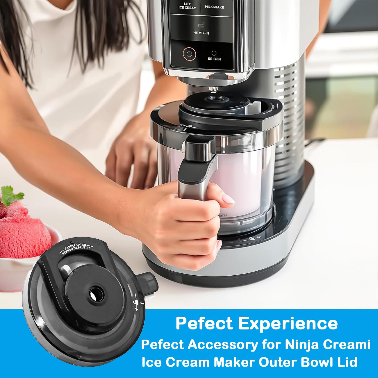Lot De 4 Pots De Rechange Pour Ninja Creami Deluxe NC500/NC501 - Récipient Crème Glacée Maison