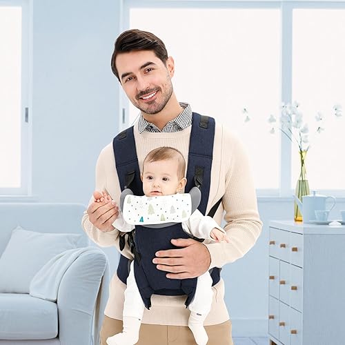 Miniatura 6 de IULONEE Portabebés ajustable 4 en 1 para recién nacidos a niños pequeños, mochila ergonómica para bebé, mochila de transporte convertible, ligera y