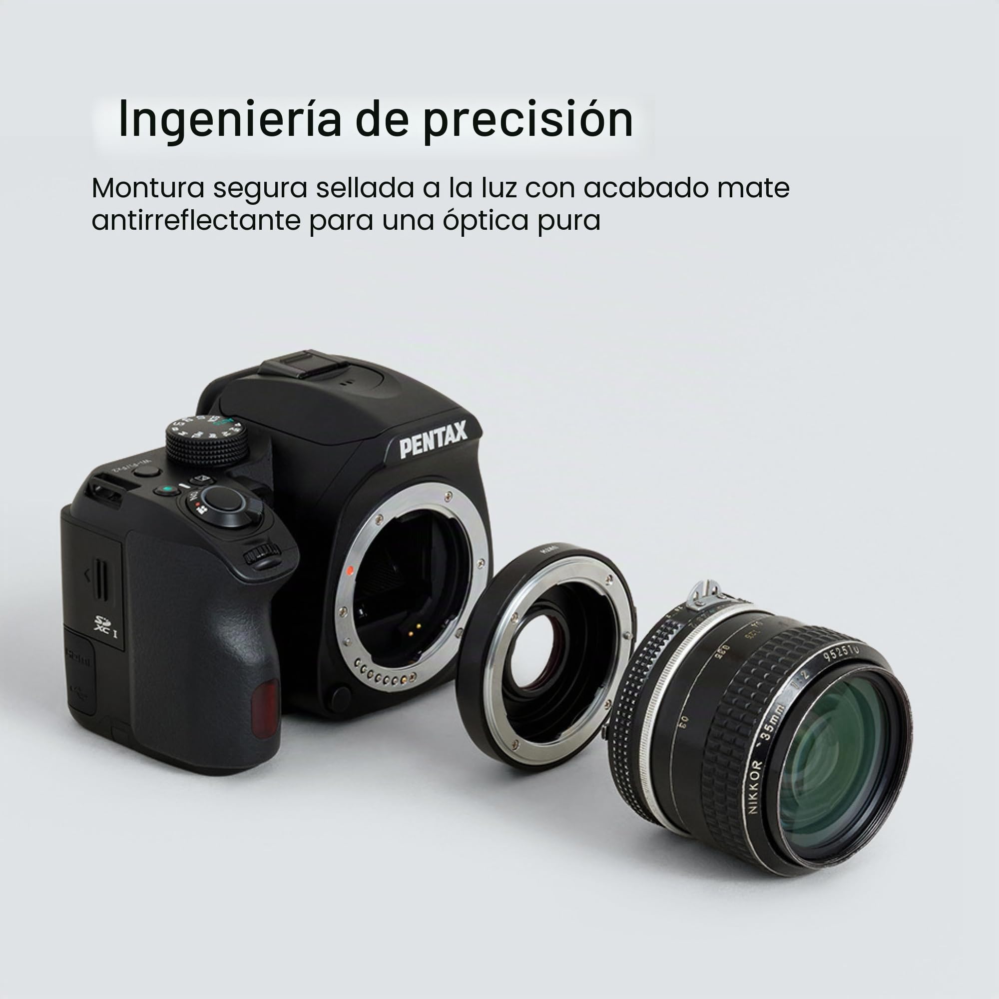 Urth Adaptador de Montura para Objetivo (Manual): Compatible con Nikon F Objetivo a Pentax K Cuerpo de cámara