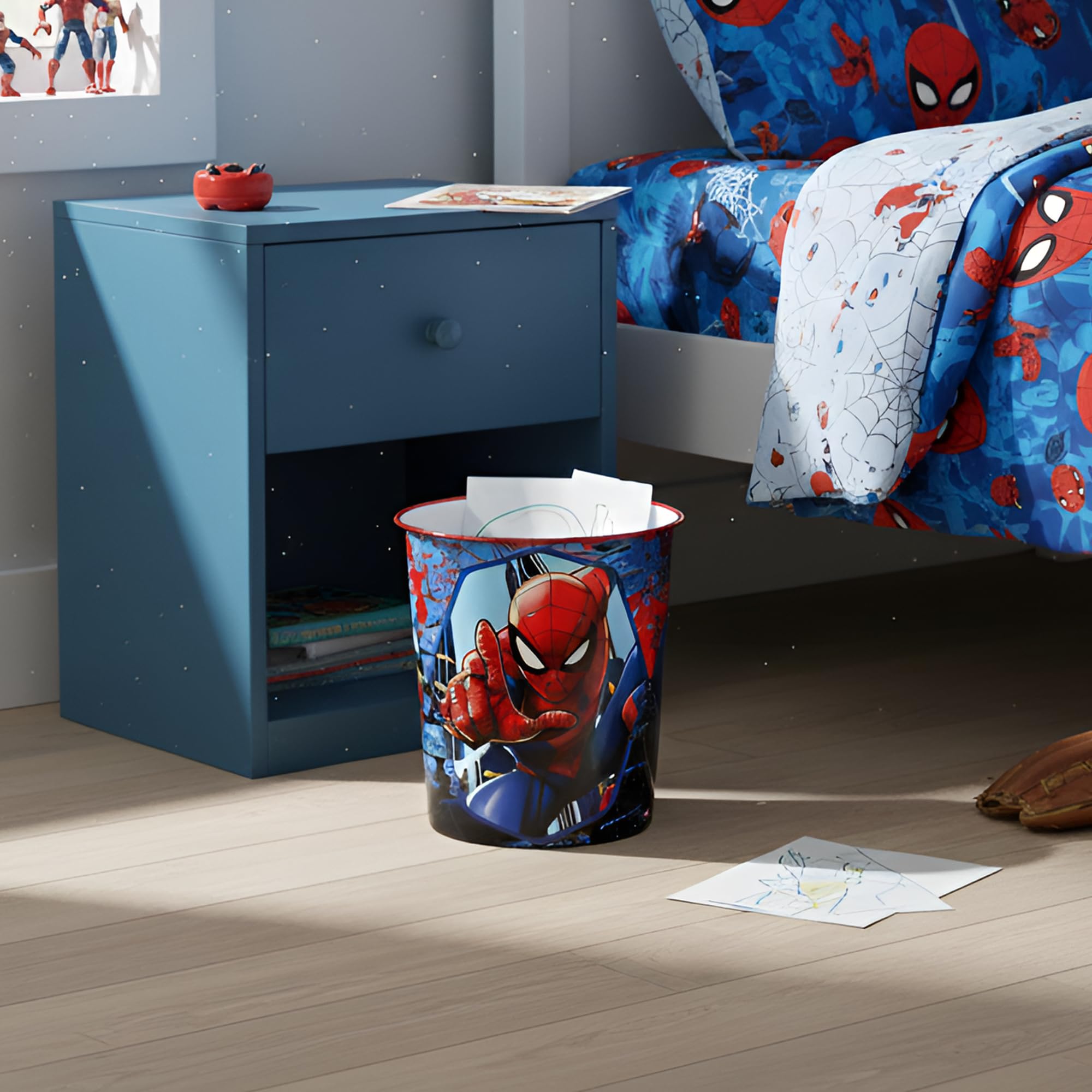 Spiderman - Cubo de basura para niños, para dormitorio, estudio, escritorio