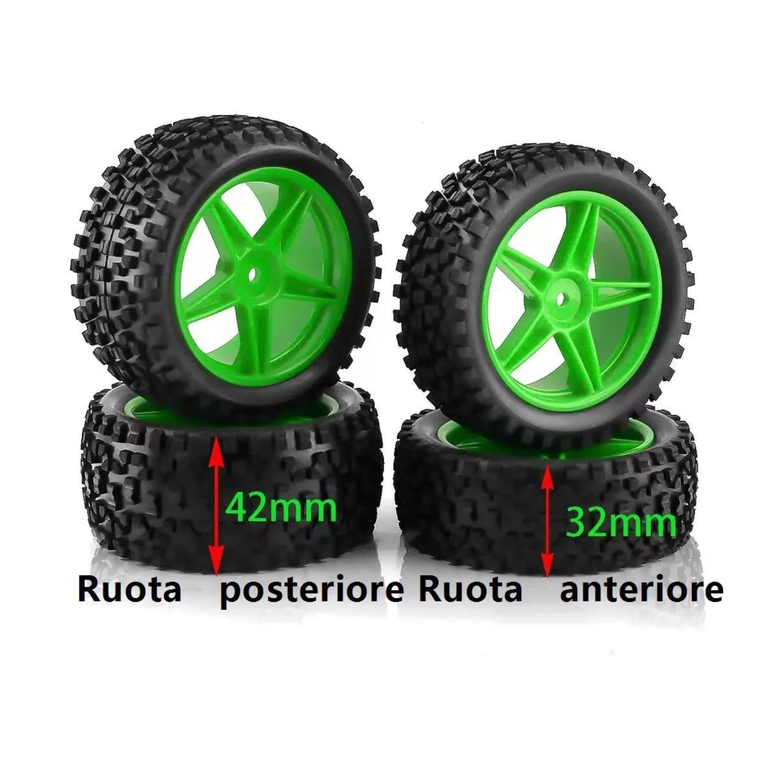 Ruote Pneumatici Per HSP 94107 94166 94106 94155 1/10 Rc Autos