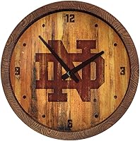 Vista 338 de The Fan-Brand NCAA Oklahoma Sooners: Faux Barrel Top Wall Clock Sports Team Bar Sign Décor - Home Man Cave, Party Decoration - Made On Demand