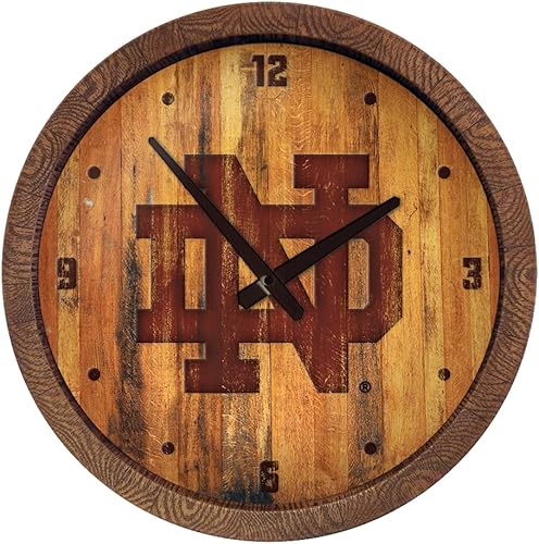 Miniatura 338 de The Fan-Brand NCAA Oklahoma Sooners: Faux Barrel Top Wall Clock Sports Team Bar Sign Décor - Home Man Cave, Party Decoration - Made On Demand