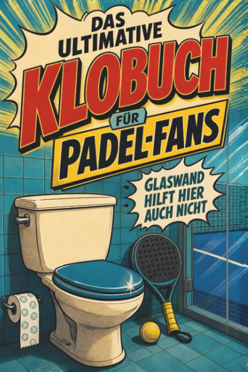 Das ultimative Klobuch für Padel-Fans: Glaswand hilft hier auch nicht. Lustiges Geschenk für Padel-Fans, Bandeja und Glascourt
