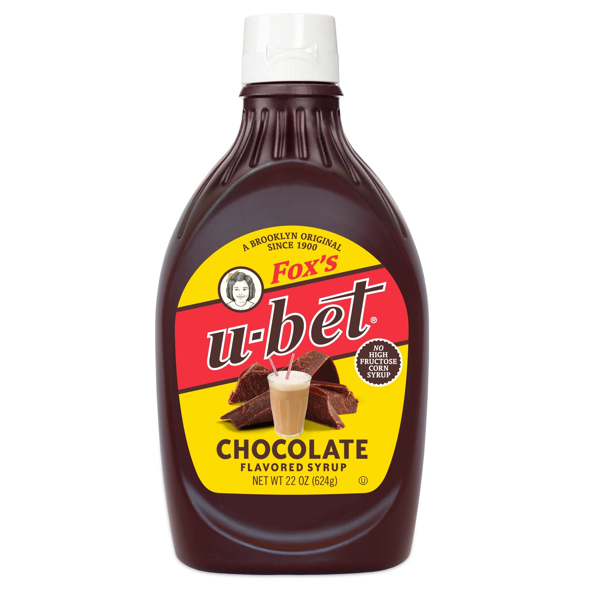 Fox’s U-bet Chocolate Flavored Syrup — A Brooklyn Original, 20OZ, Kosher Certified, Fat Free, No High Fructose Corn Syrup -Made in the USA.