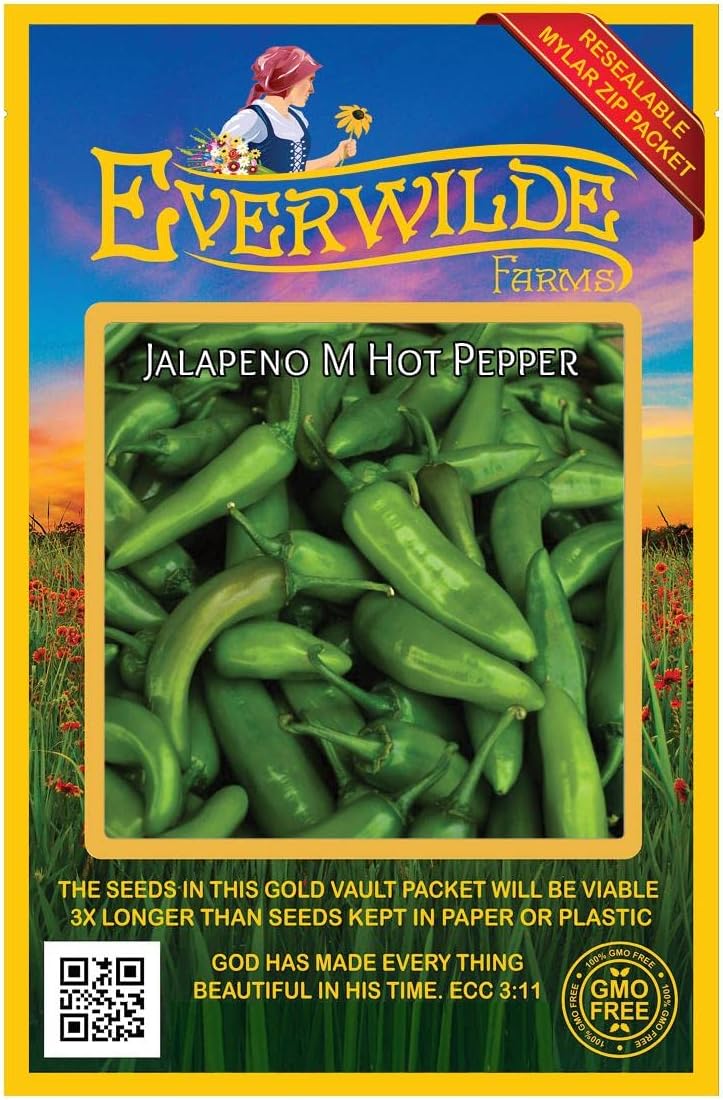 Everwilde Farms - 1/4 Lb Jalapeno Hot Pepper Seeds - Gold Vault
