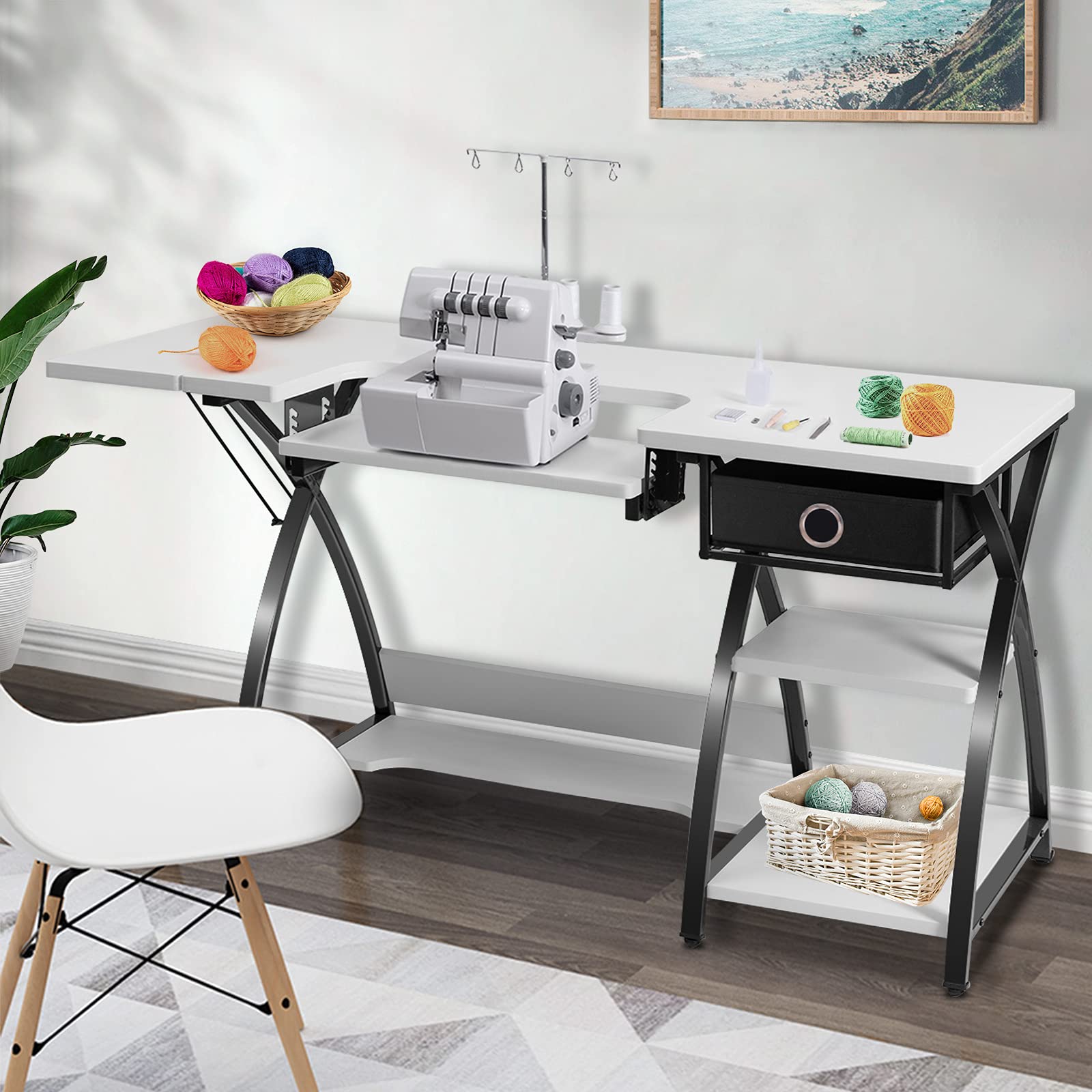 Amazon.com: GLACER Sewing Table, Multipurpose Sewing Craft Table w
