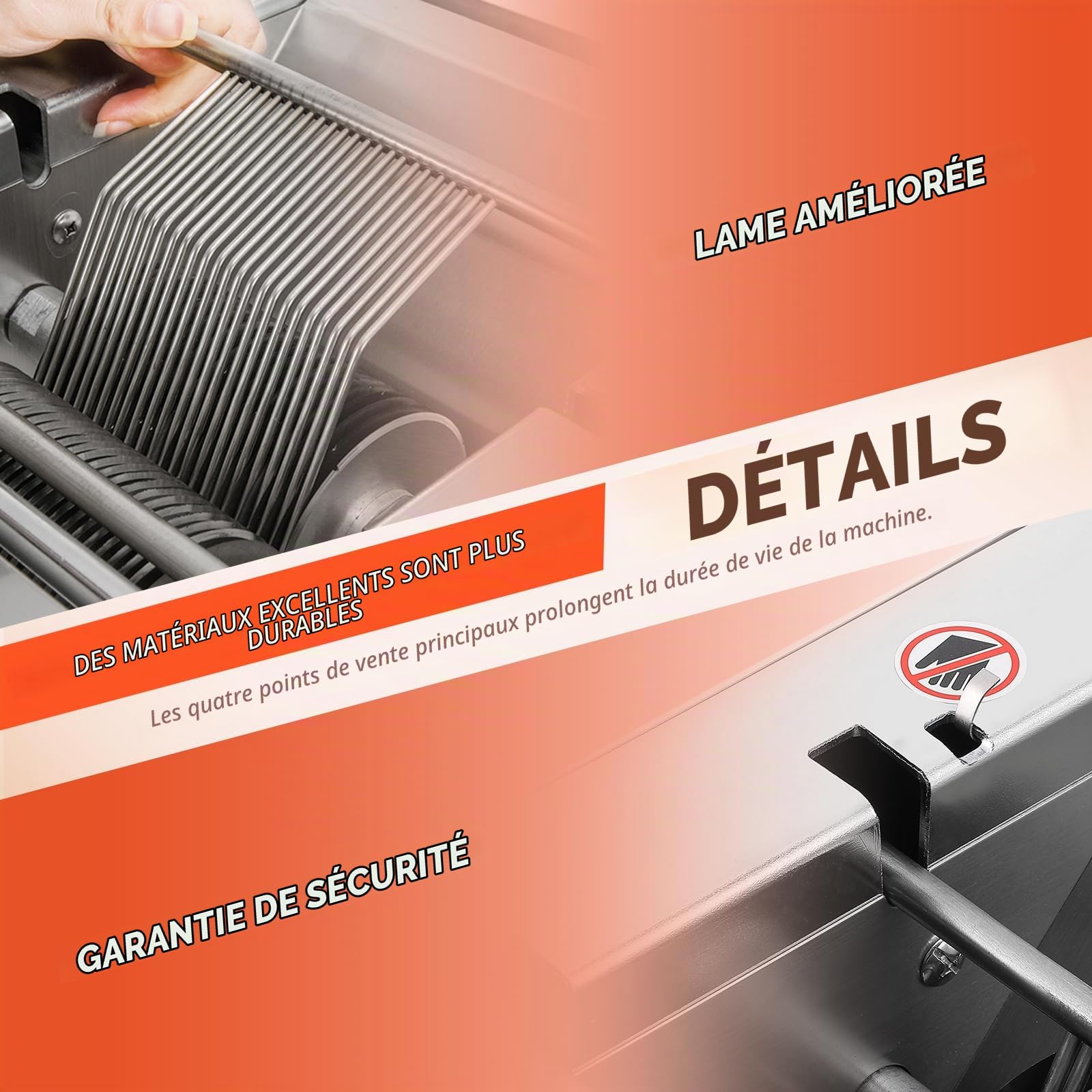NEWTRY Trancheuse à viande commerciale 10mm 160kg/h pour Gastro | Acier inoxydable, moteur puissant, facile à nettoyer, haute efficacité, durable, polyvalent pour restaurants, traiteurs