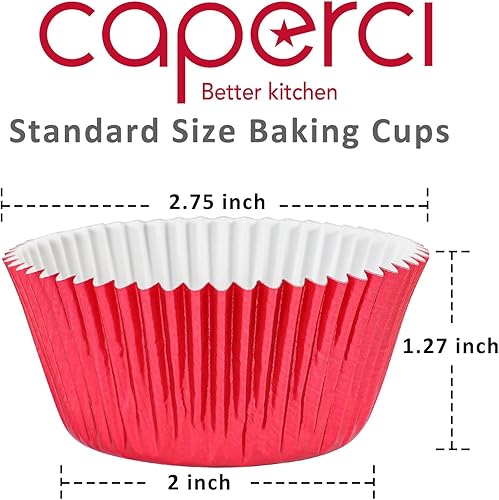 Miniatura 9 de Caperci Moldes de papel aluminio negro para magdalenas de tamaño estándar, paquete de 150 unidades, a prueba de grasa y resistentes