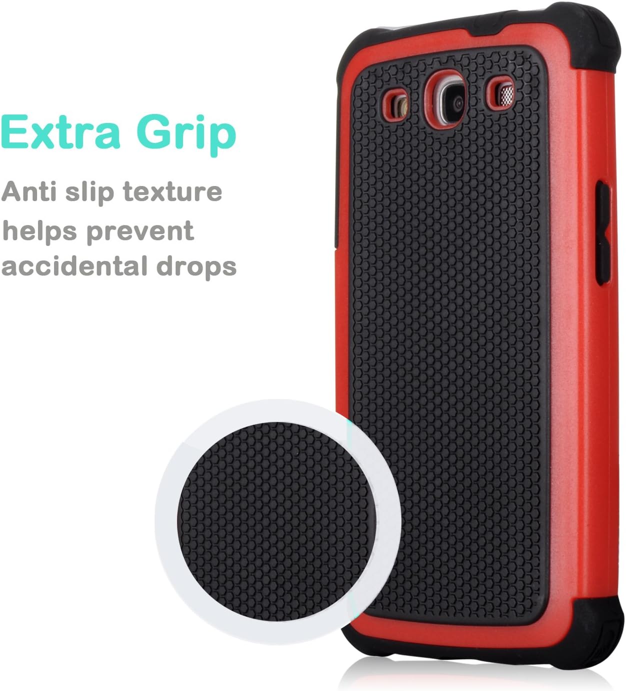 Galaxy S3 Case, Jeylly(TM) [Shock Proof] Scratch Absorbing Hybrid Rubber Plastic Impact Defender Rugged Slim Hard Case Cover Shell for Samsung Galaxy S3 S III I9300 GS3 All Carriers