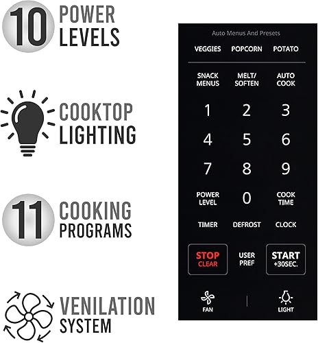 Miniatura 6 de Farberware Horno de microondas sobre la gama, 1.7 pies cúbicos - 1000 W - Recalentamiento automático, cocción multietapa, función de