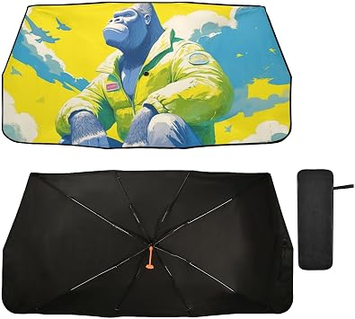 Gorilla Green Asthetic car Windshield Sun Shade Collapsible car Umbrella as seen on tv Products Automobile para sol de carro Interior
