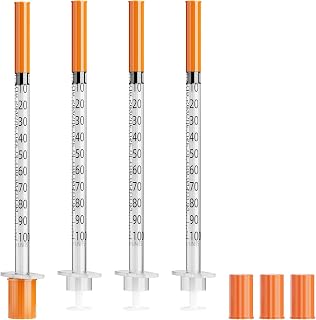 20팩 1ml/cc 31G 5/16인치 8mm, U-100 Sryinge 일회용 실험실 용품 개별 포장