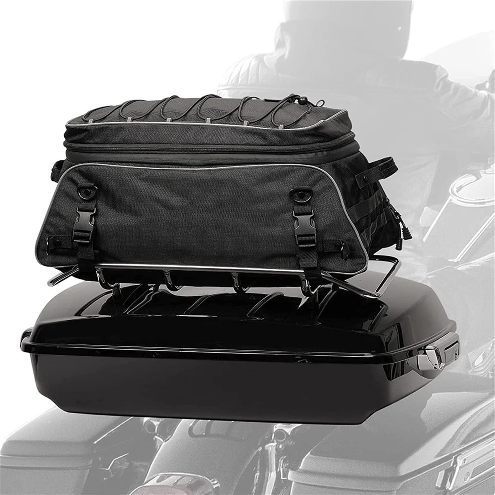 Borsa Da Viaggio Per Moto, Borsa Da Viaggio Pieghevole Con Cinghie A Barra, Borsa Da Viaggio Per Moto Organizer Per Riporre Bagagli Posteriore