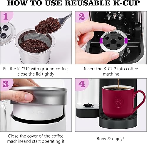 Miniatura 6 de Tazas K reutilizables con tecnología multistream para Keurig K Supreme, K Supreme Plus y K Slim, filtros de café recargables (paquete de 1)
