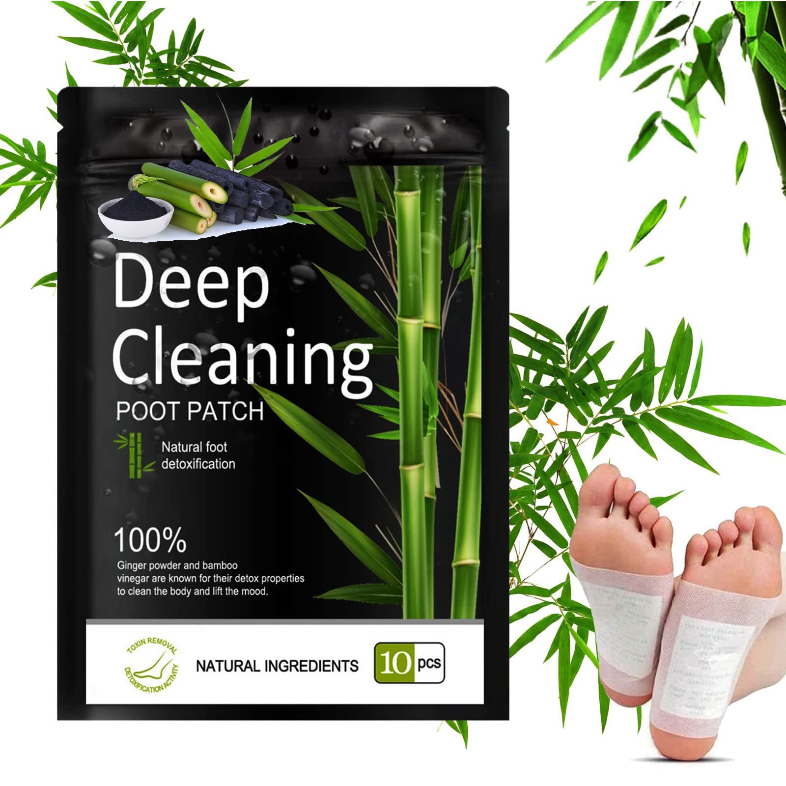 Gdgtmall Detox Foot Patches, Foot Detox Patches for Stress Relief & Deep Sleep, 100% Natural Deep Cleansing Foot Pads to Help Remove Toxins & Cleanse Body, 10 Patches