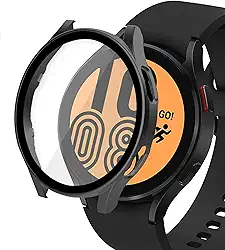 Capa Case Protetora em TPU Ultrafino Compatível com Samsung Galaxy Watch 4 44mm SM-R870 e SM-R875 (Preto)