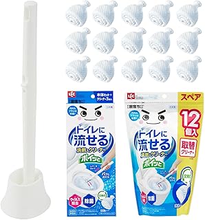 激落ちくん 可冲入马桶 一扔即洗 洗涤剂清洁剂（主体+备用15个）可更换 日本制造 病毒去除 除菌 无香料 无着色