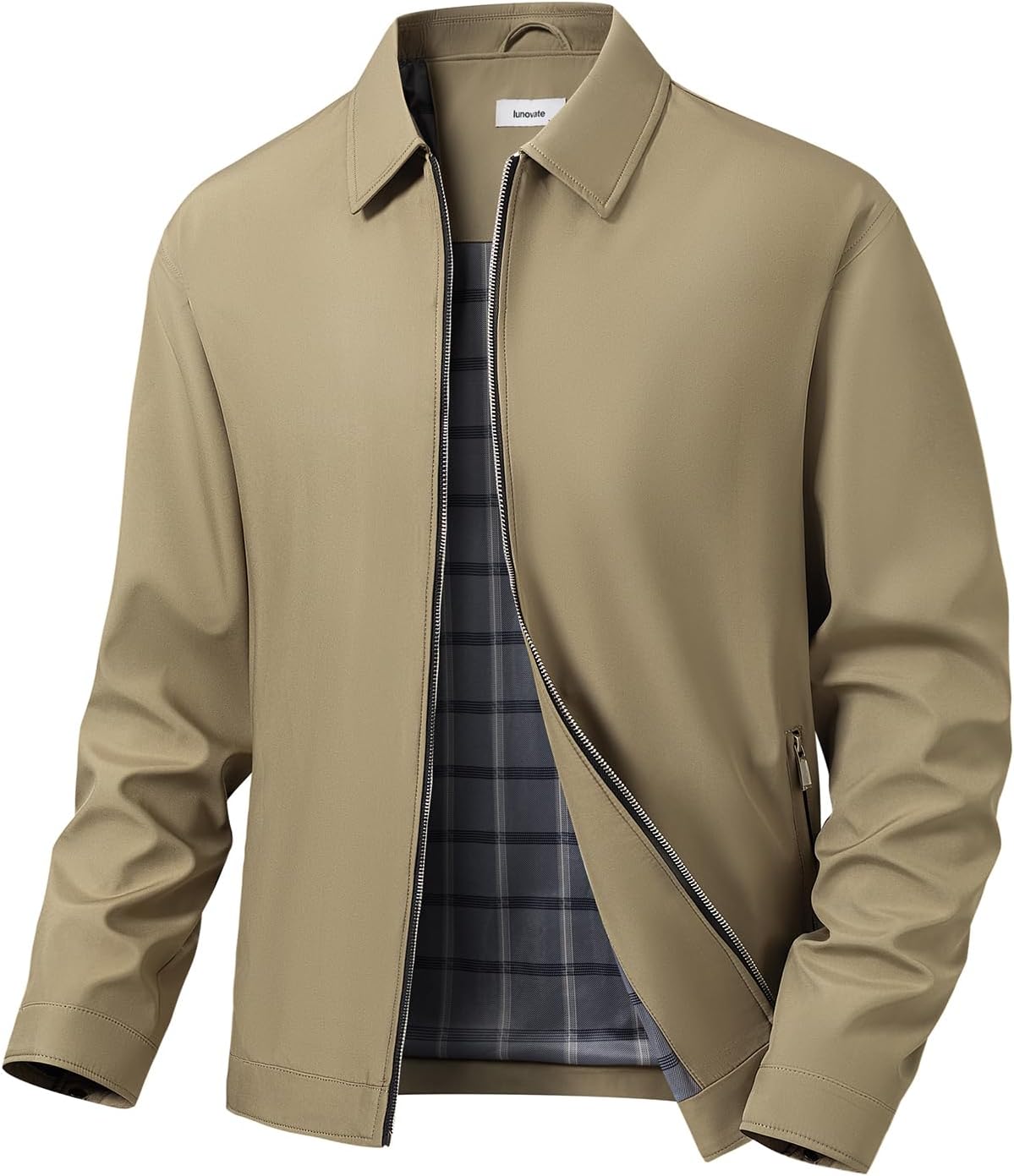 Men's Collar Zipper Pocket Coat Golf Jacket