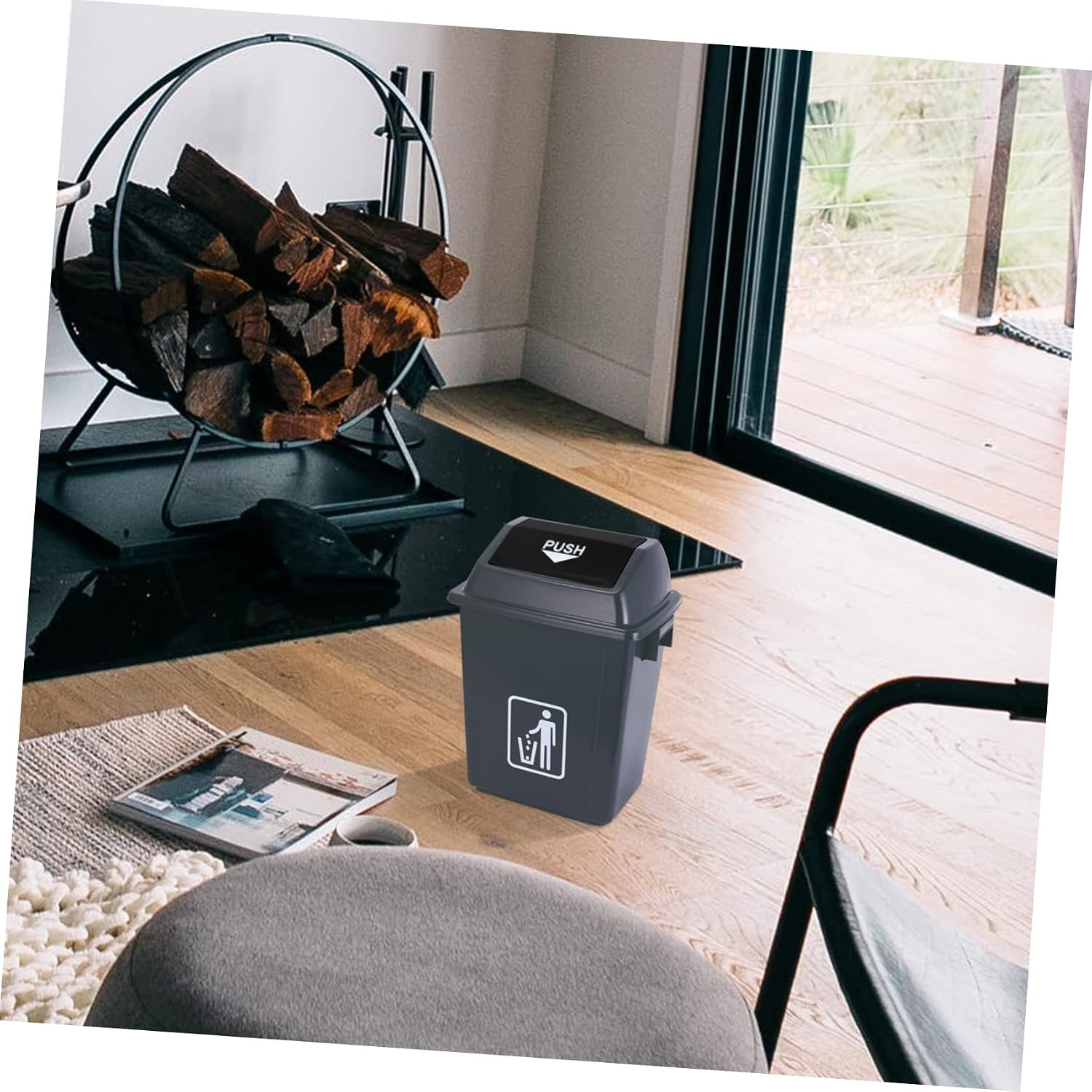 Trash Can Lid Replacement for Waste Bin Easy Install Flipping Cover Plastic Garbage Can Accessory for Use