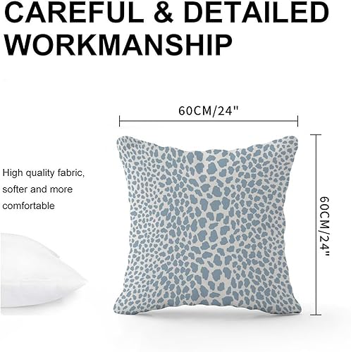 Miniatura 3 de Funda de almohada con estampado de leopardo y guepardo azul claro, funda de cojín a rayas de animales africanos, funda de almohada rústica para