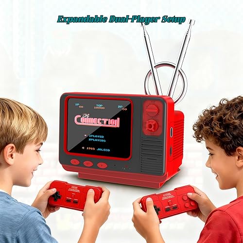 Miniatura 6 de EASEGMER Juegos de mano - GV300S 168 - Videojuego clásico retro con pantalla de 3.0 pulgadas, estilo de mini TV electrónico, soporte para conectar