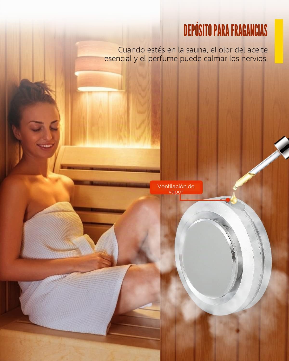 CGOLDENWALL 9KW Generador de Vapor Kit 220V Auto-Drenaje para Doméstico Comercial, Apto para Sauna/Ducha/Baño/SPA, con Controlador Digital- Calentamiento automático 35-55℃ para Espacio de 8.5m³