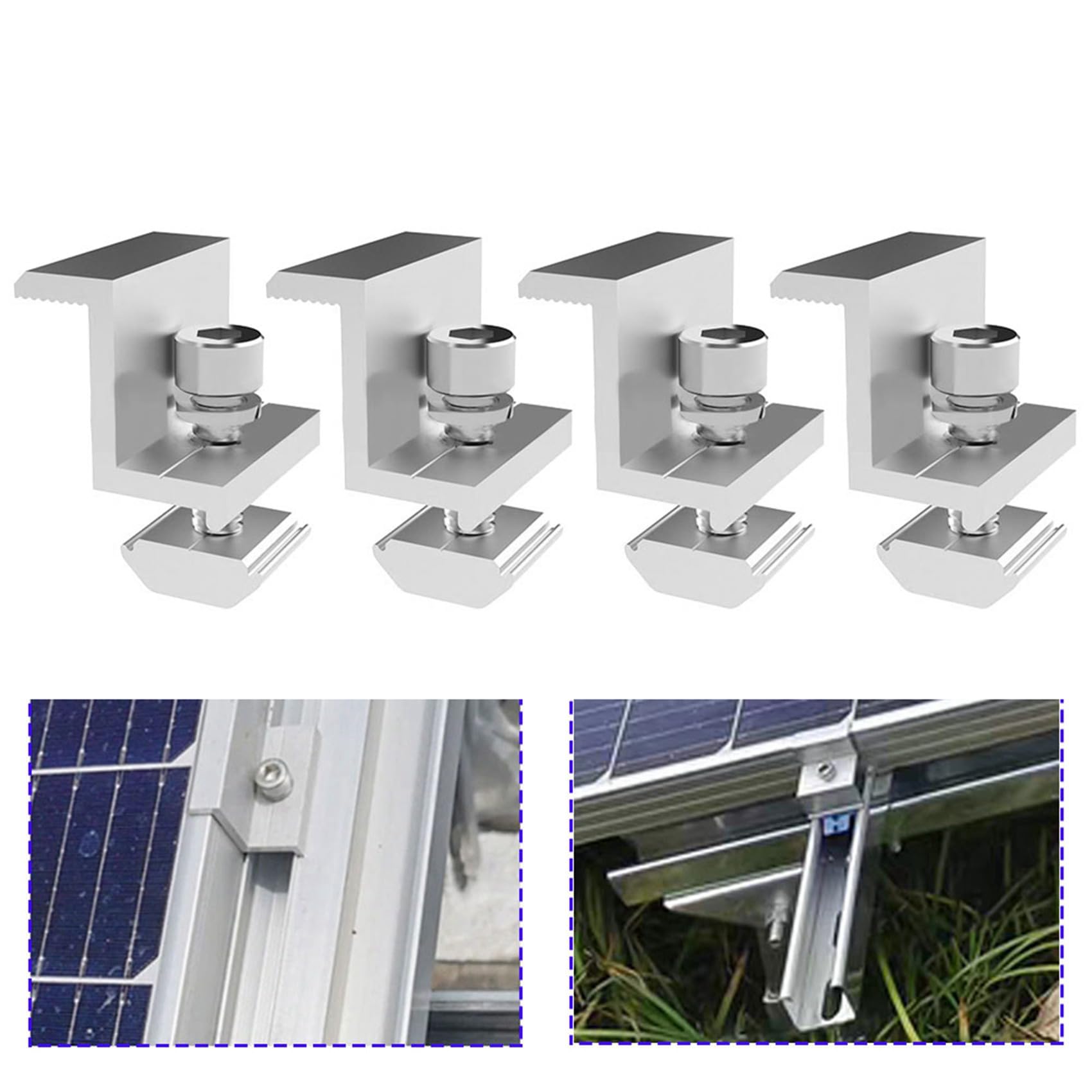8 x uchwyt montażowy do paneli słonecznych, szyna fotowoltaiczna, moduł mocujący do panelu słonecznego ze środkiem do dachu trapezowego 30 mm
