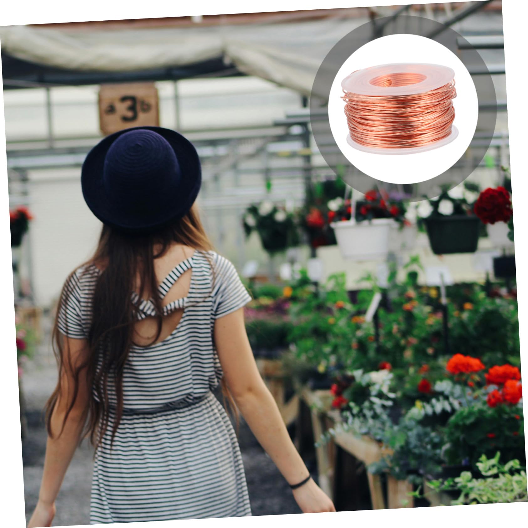 TOYANDONA 40m Alambre de Cobre Puro de Metros para Manualidades Jardinería y Electrocultivo de Plantas Pies de Hilo de Alambre para DIY