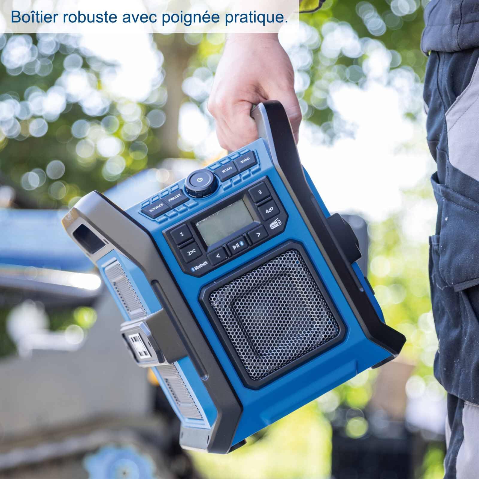Scheppach Radio de Chantier C-DAB30-x – Set S - 1 Batterie 2Ah + Chargeur