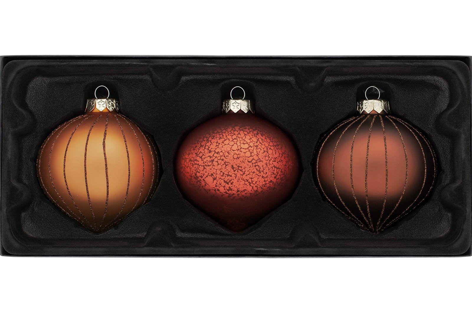 Werchristmas Copper Glass Christmas Tree Onion Baubles, 11 Cm, Wrc-9645