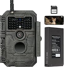 GardePro E6P Max Caméra de Chasse, WiFi, Batterie Rechargeable 8000 mAh, Carte SD Intégrée, 64MP 1296P, Caméra E6PMB No Glow Infrarouge Vision Nocturne, Champ de Vision Large de 110°
