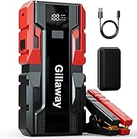 Gillaway 001B 3000A Jump Starter for 9.0L Gas/7.0L Diesel Engines - Portable Power Bank with Flashlight