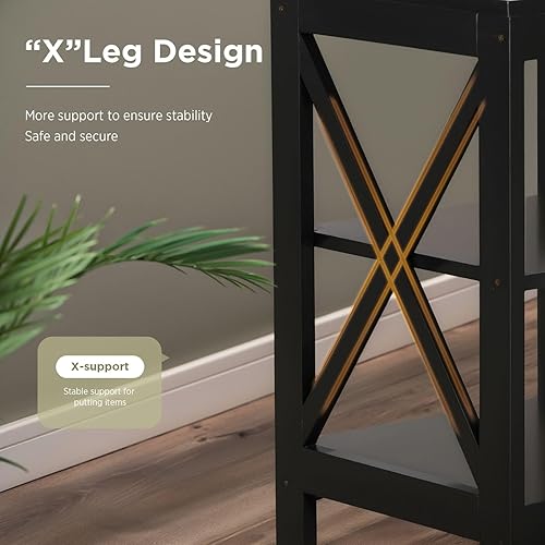 Miniatura 4 de Sophia & William Mesa consola con estante de almacenamiento, mesa de sofá de granja de 2 niveles para entrada, pasillo, sala de estar, marfil