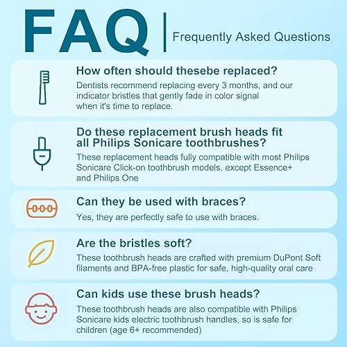 Miniatura 12 de Aoremon Cabezales de repuesto para cabezales de cepillo de dientes Philips Sonicare, compatibles con Phillips Sonicare W HX6062/65 y todos