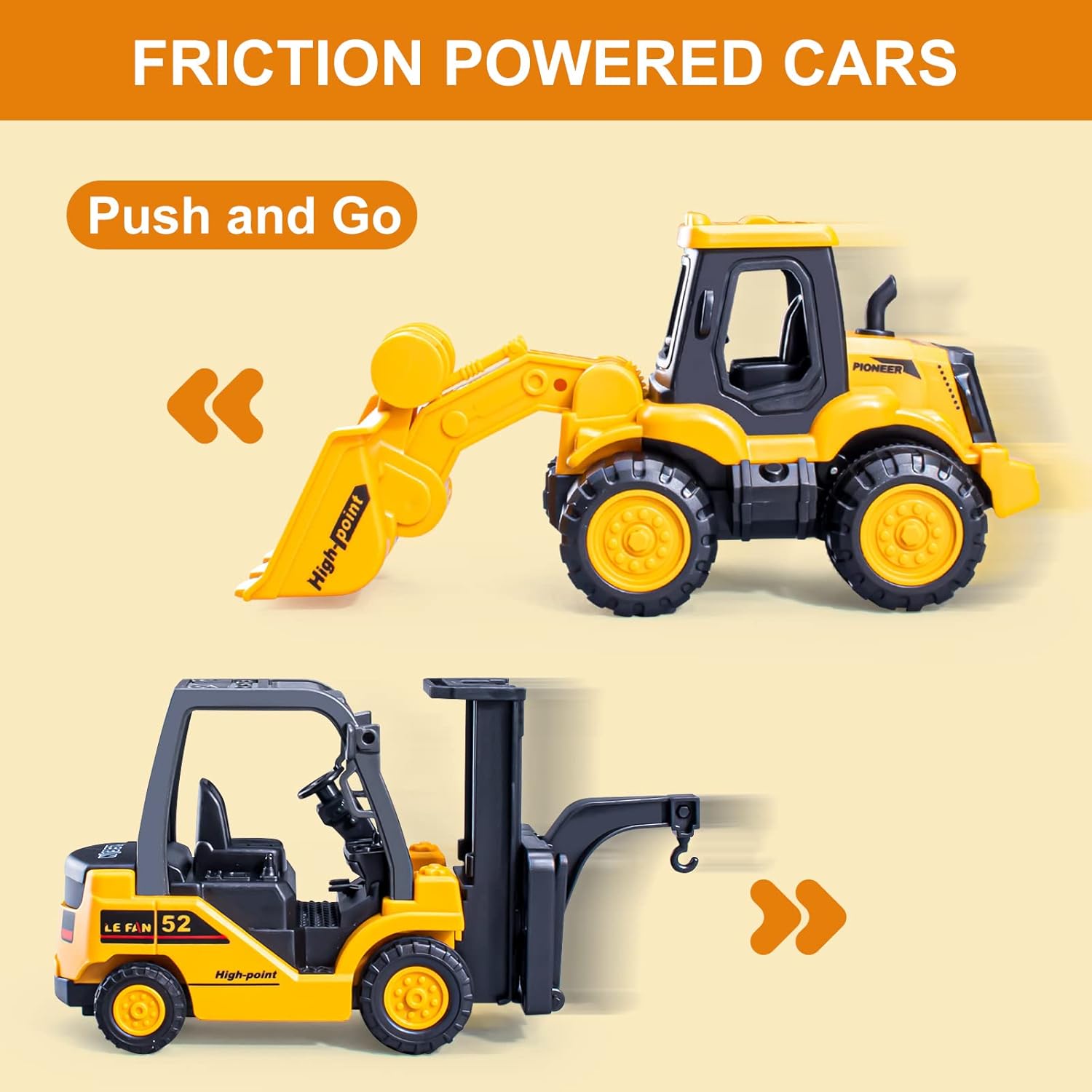 duturpo Mini Construction Trucks for Toddlers, Construction Vehicles Site for Kids Engineering Cars Toys Playset, Excavator, Bulldozer, Forklift, Dump Truck, Mixer Truck, Gift for Boys Girls Children