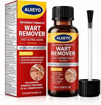 Wart Remover Liquid - Powerful, Botanical-Based Formula for Effective Removal of Plantar, Common, and Flat Warts. Safe and Gentle for Most Skin Types, Non-Irritating-20ml