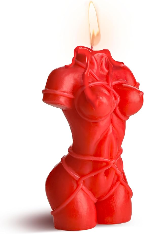 Master Series Bound Goddess Drip Candle for Men, Women, Couples. Stunning and Beautiful, Great Decor, Unscented. Synthetic Wax with Low Melting Point. 1 Piece, Red.