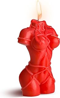 MASTER SERIES Bound Goddess - Vela de goteo para hombres, mujeres y parejas. Impresionante y hermosa, gran decoración, sin aroma. Cera sintética con bajo punto de fusión. 1 pieza, color rojo.