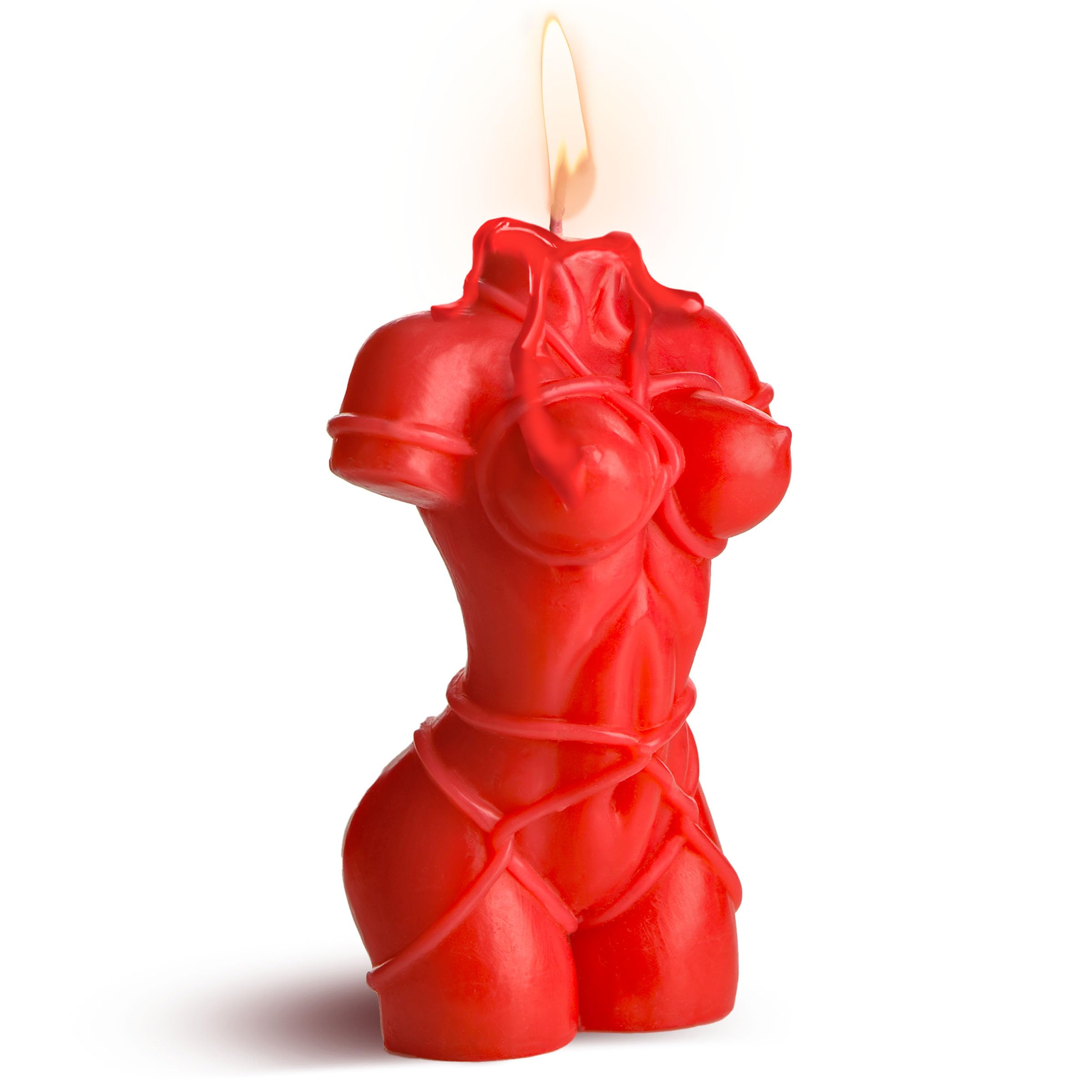 MASTER SERIES Bound Goddess Bougie goutte à goutte pour hommes, femmes et couples. Superbe et belle, superbe décoration, non parfumée. Cire synthétique avec faible point de fusion. 1 pièce, rouge.