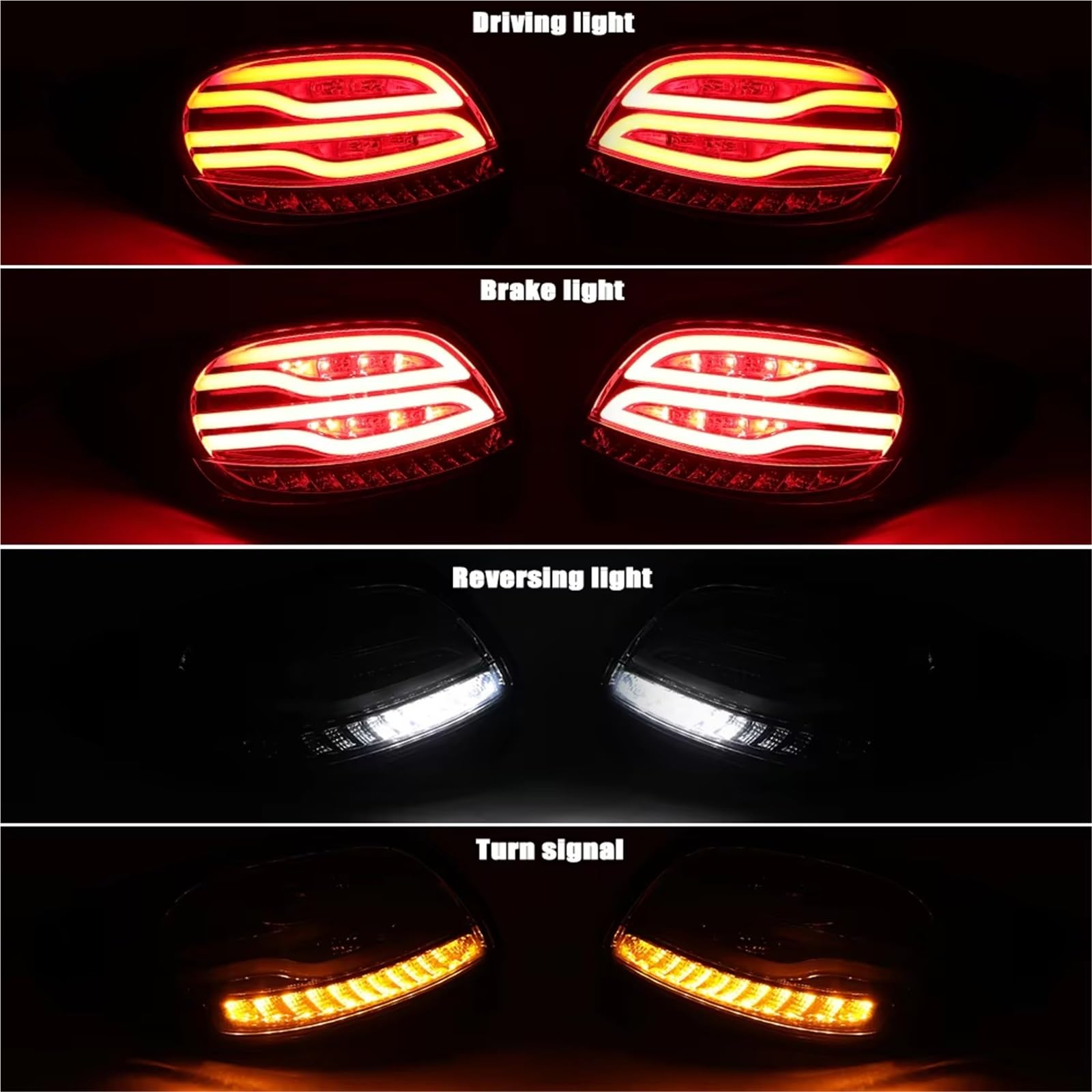 Montaje De Luces Traseras para Peugeot 206 206CC 2004-2008 Luces Traseras con Intermitentes Dinámicos Luces Traseras LED Ahumadas Trasero Pilotos