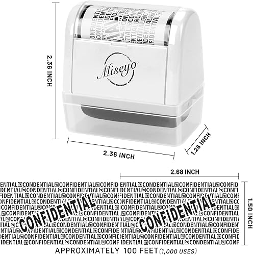 Miniatura 2 de Miseyo - Sello de rodillo ancho para protección de identidad, 1.5 pulgadas, perfecto para protección de la privacidad (blanco)