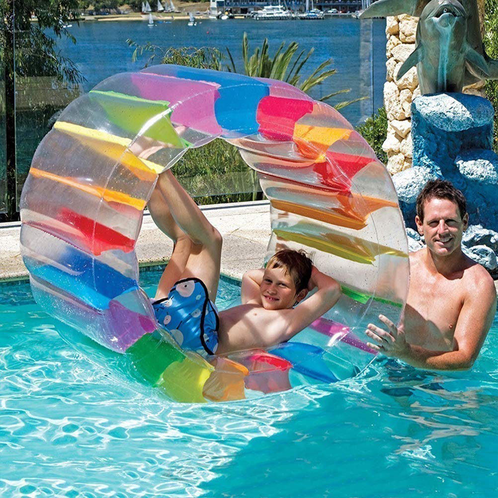 Rueda de agua inflable de verano, rueda de agua para piscina, rueda de hámster, juguete de agua, rodillo flotante