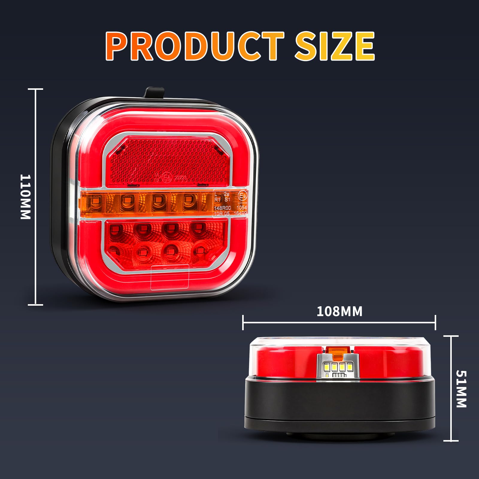 inalámbrica Luces traseras remolque led magnéticas 12v wireless - recargable, impermeable, sin cable, homologada E