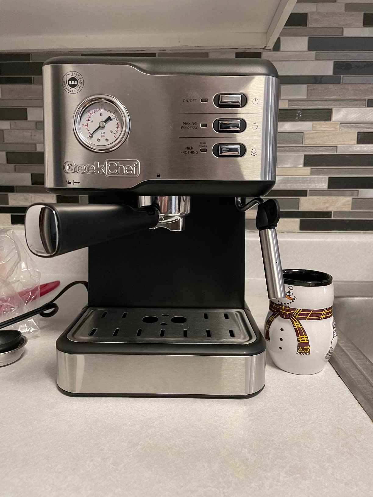 28/mo Finance Geek Chef Espresso Machine 20 Bar Pump Pressure