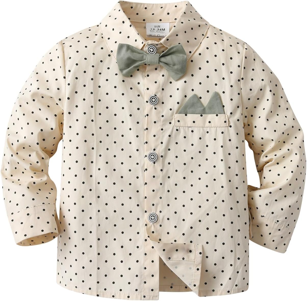 Boarnseorl Baby Boys Pants Sets,Infant Long Sleeve Shirt + Pants + Bow Tie + Suspenders,Toddler Gentleman Outfits - Image 3