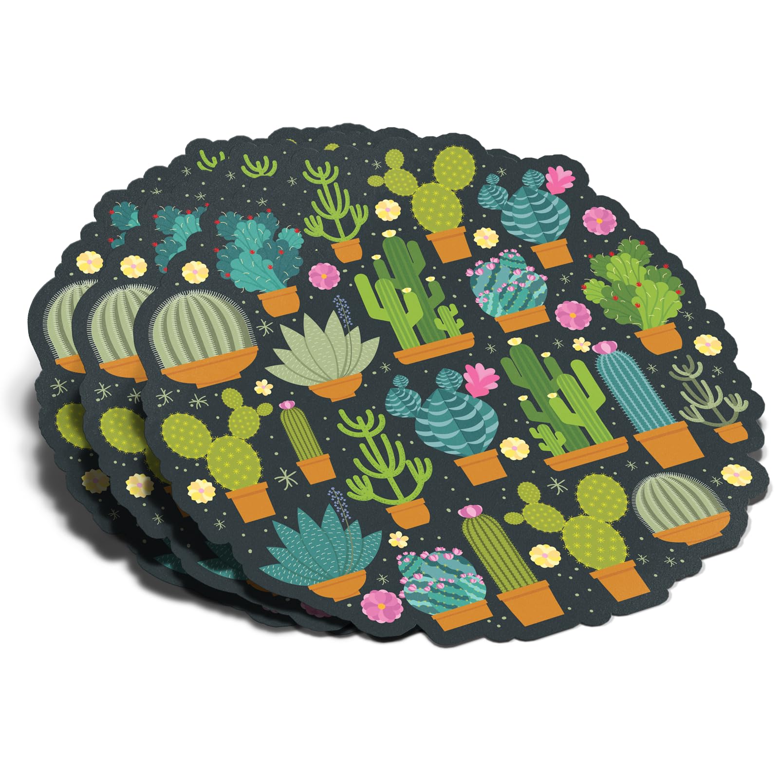 Cactuses Sticker Succulent Plant Lover Botanical Garden Decal Waterproof Vinyl Stickers Adult for Laptop Kindle Car Tumbler Water Bottle Mug Phone Notebook Gift for Gardener - Size 3”x3” (3)