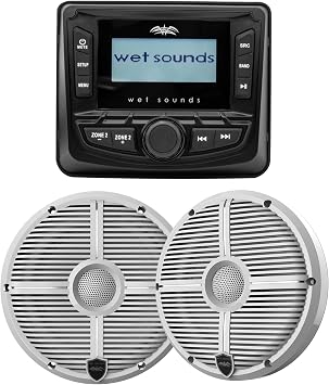 Wet Sounds WS-MC-5 Stereo with Recon 6 XW 6.5 in Speaker Pair Bundle