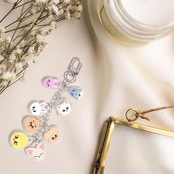 SK-Z Acrylic Keychain Set, Cartoon K-pop Keychain, Cute Wandering Fan Keychain, Graduation Gift, Birthday Gift